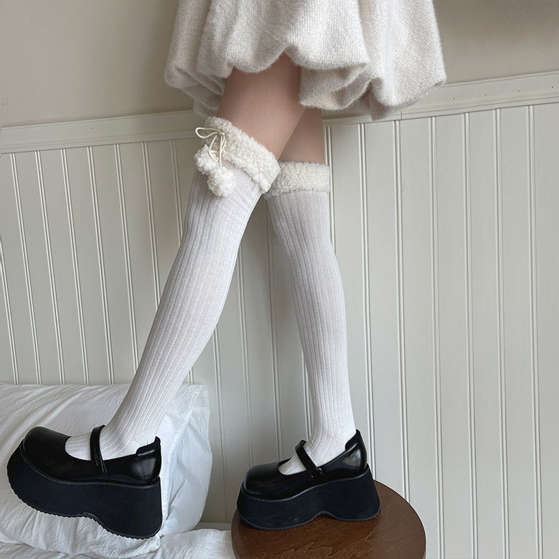 LolitaFetch Essentials Plush Pom Pom Over-the-Knee Socks - image 18
