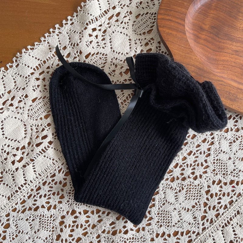 LolitaFetch Essentials Plush Ruffle Bow Faux Cashmere Slouch Crew Socks - image 7
