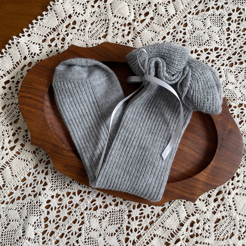 LolitaFetch Essentials Plush Ruffle Bow Faux Cashmere Slouch Crew Socks - image 8