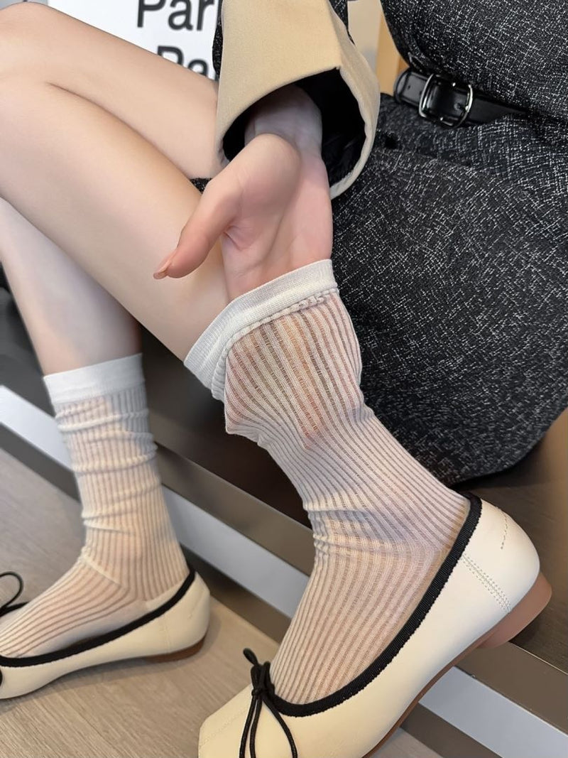 LolitaFetch Essentials Ribbon Bow Lace-Up Hollow-Out Crew Socks - image 14