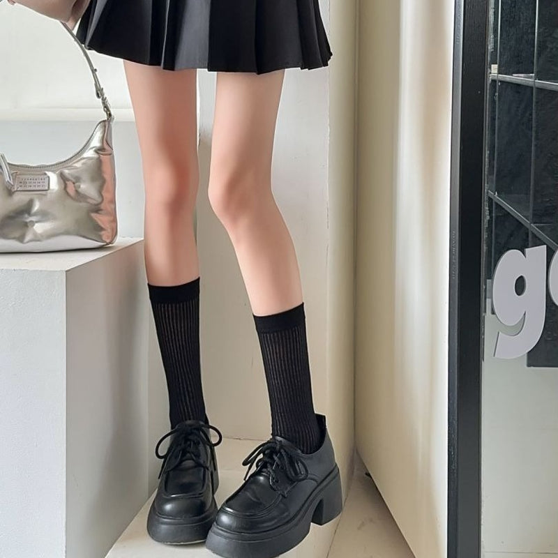 LolitaFetch Essentials Ribbon Bow Lace-Up Hollow-Out Crew Socks - image 15