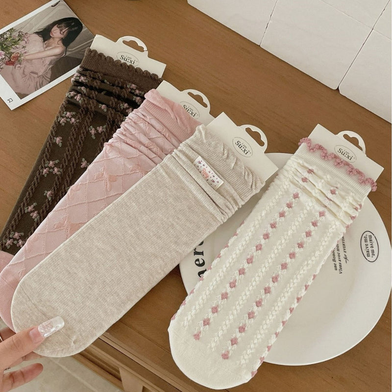 LolitaFetch Essentials Seamless Bow Slouch Crew Socks - image 1