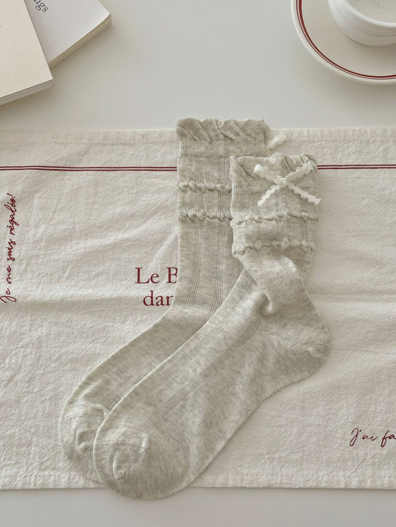 LolitaFetch Essentials Seamless Heel Bow Ruffle Slouch Crew Socks - image 8