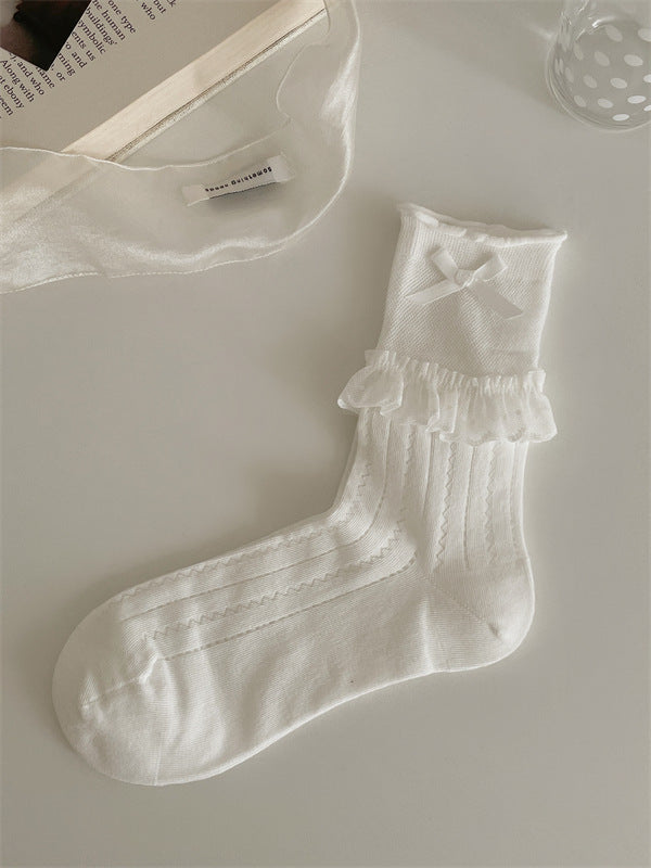 LolitaFetch Essentials Seamless Ribbon Bow Lace Slouch Socks - image 6