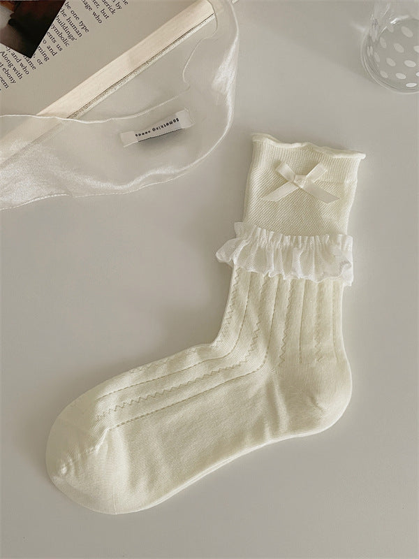 LolitaFetch Essentials Seamless Ribbon Bow Lace Slouch Socks - image 7