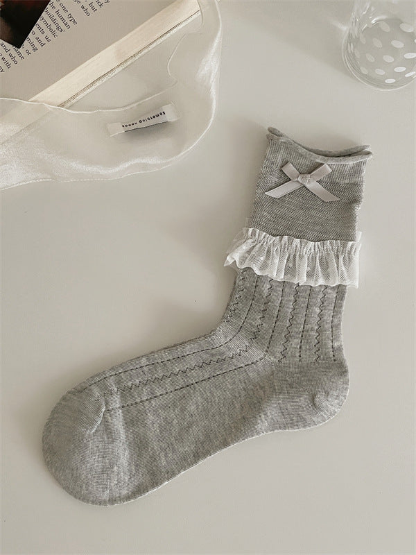 LolitaFetch Essentials Seamless Ribbon Bow Lace Slouch Socks - image 9