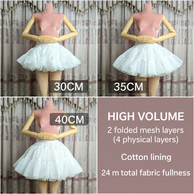 White high-volume organza petticoat in 30, 35 and 40 cm lengths