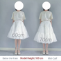 White, 2 Tulle Layers - For Compatible Dress Silhouettes Only / 70 cm (For Dresses 115-120 cm Long)