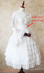 One Size / ivory / multi-layer pleated belt only