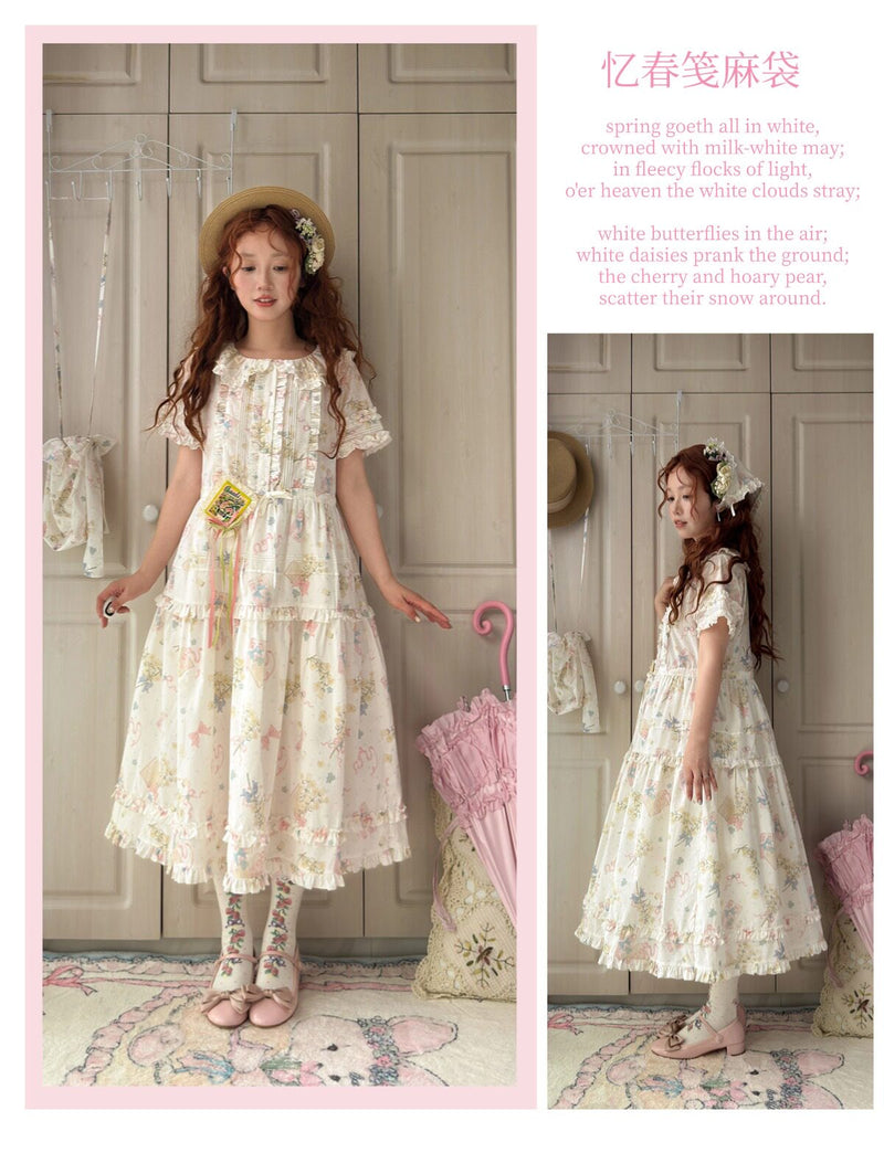 Plum Tree - Remembering Spring Notes - Cotton Floral OP Dress — original supplier detail