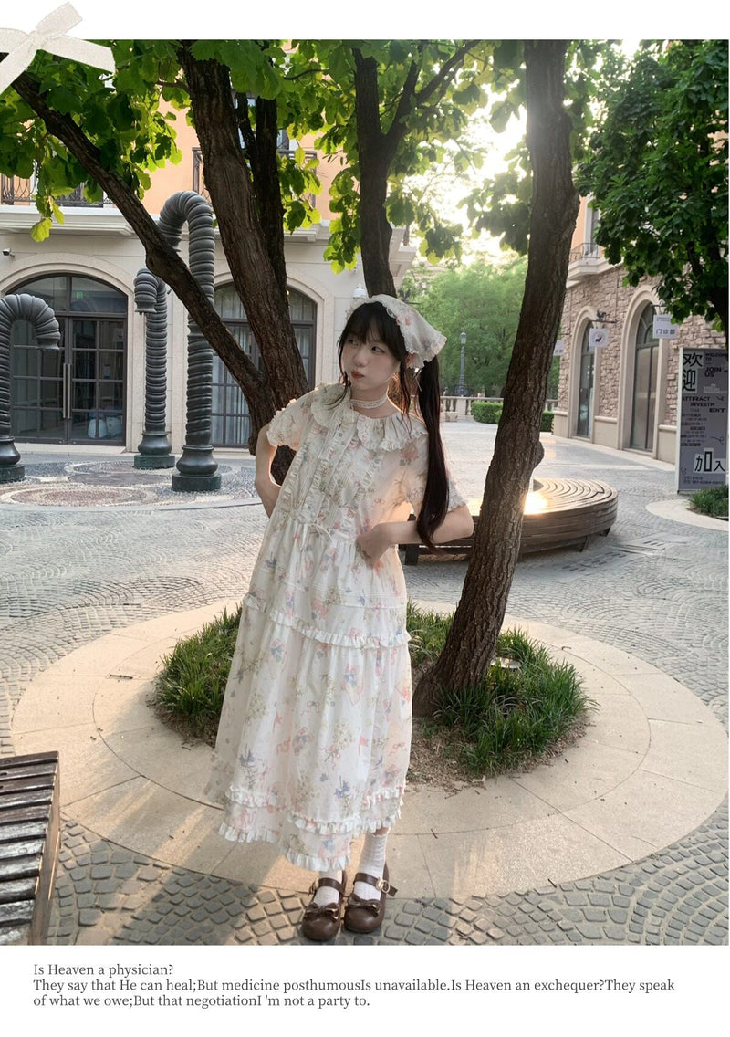 Plum Tree - Remembering Spring Notes - Cotton Floral OP Dress — original supplier detail