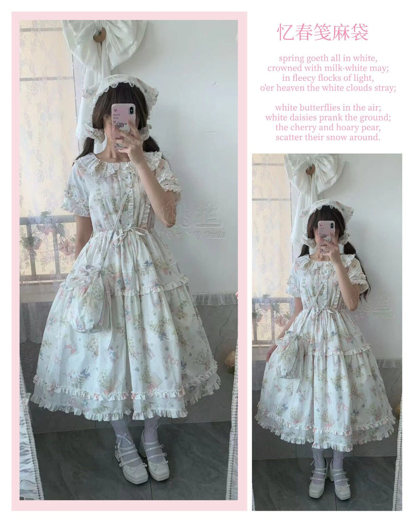 Plum Tree - Remembering Spring Notes - Cotton Floral OP Dress — original supplier detail
