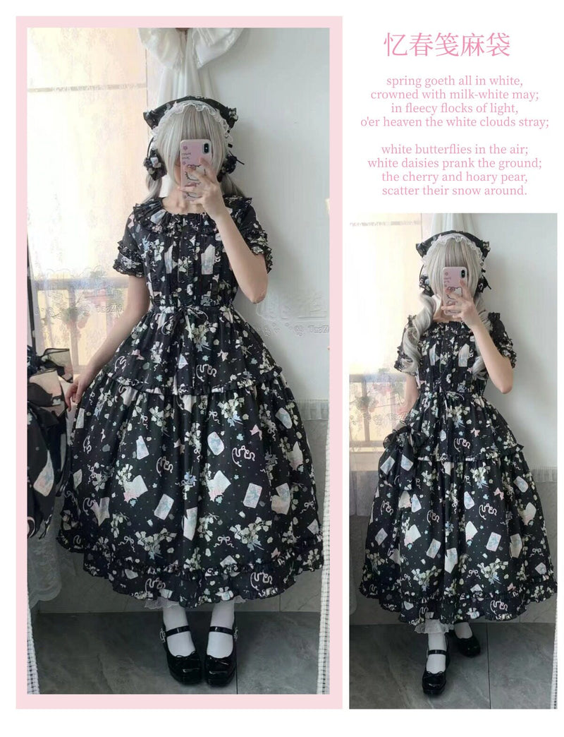 Plum Tree - Remembering Spring Notes - Cotton Floral OP Dress — original supplier detail
