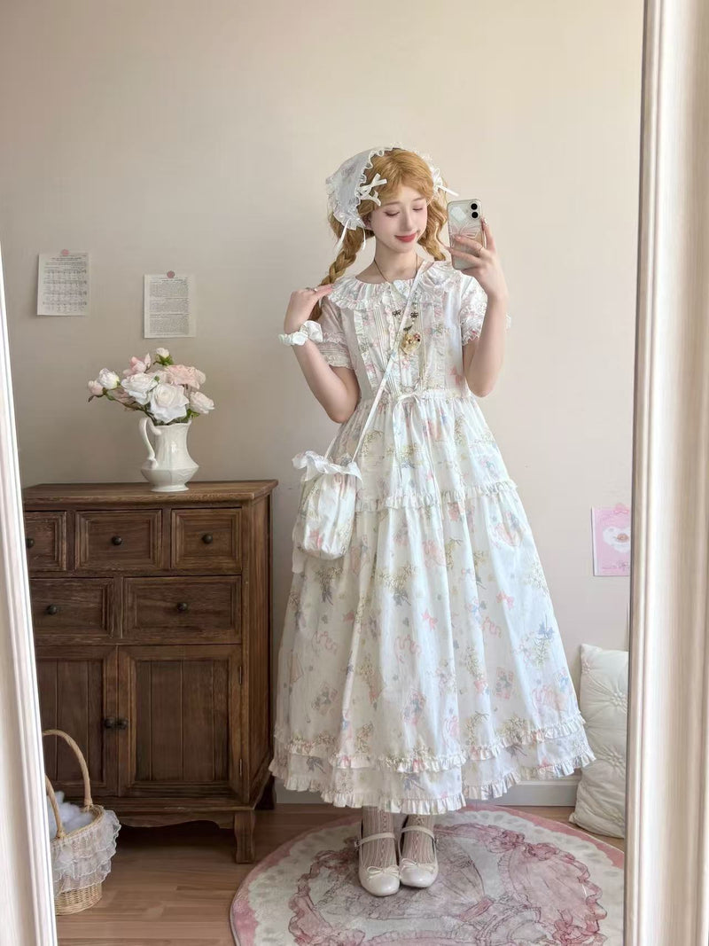 Plum Tree - Remembering Spring Notes - Cotton Floral OP Dress — option photo