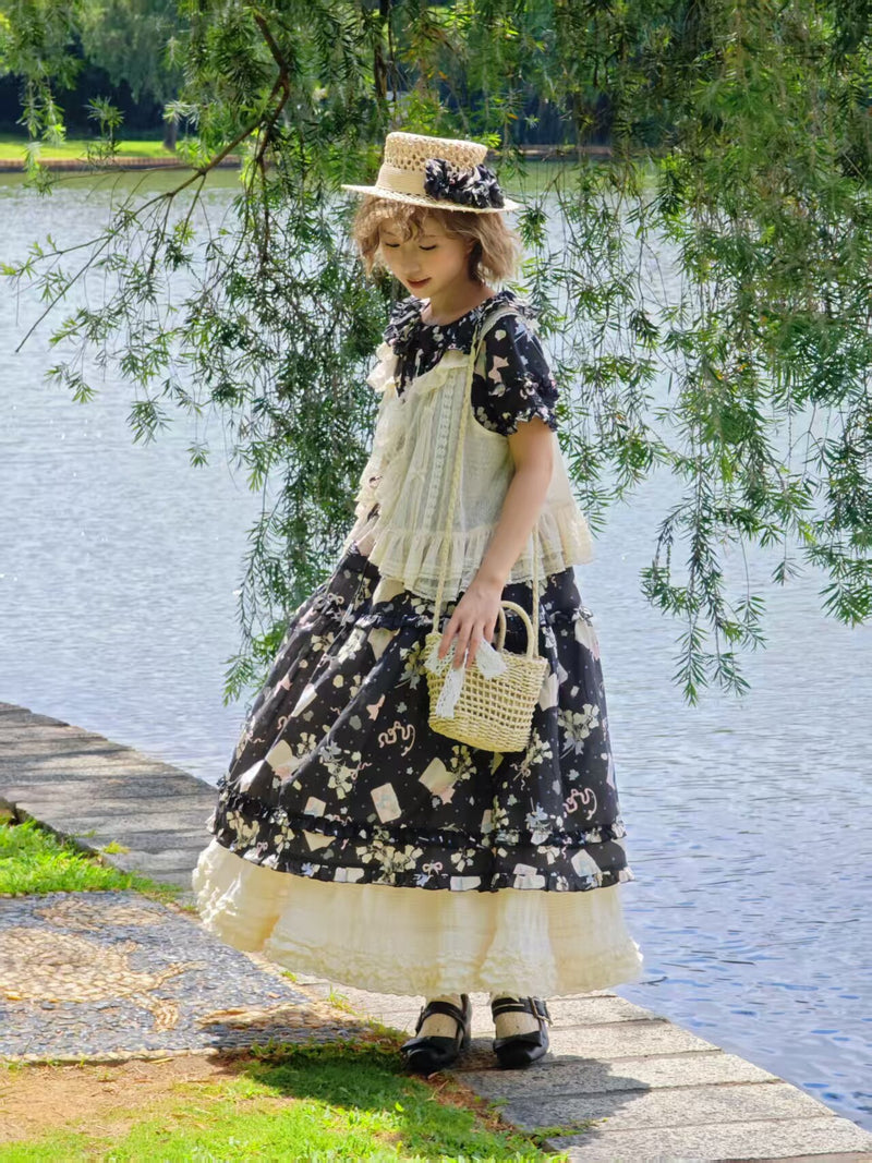 Plum Tree - Remembering Spring Notes - Cotton Floral OP Dress — option photo