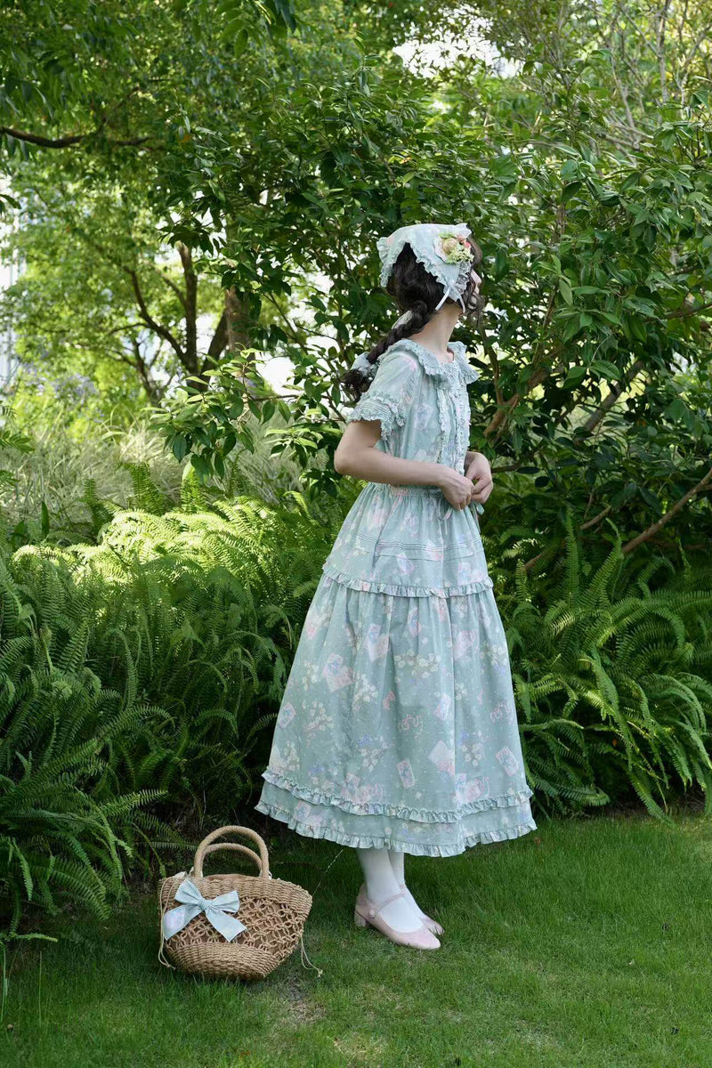 Plum Tree - Remembering Spring Notes - Cotton Floral OP Dress — option photo