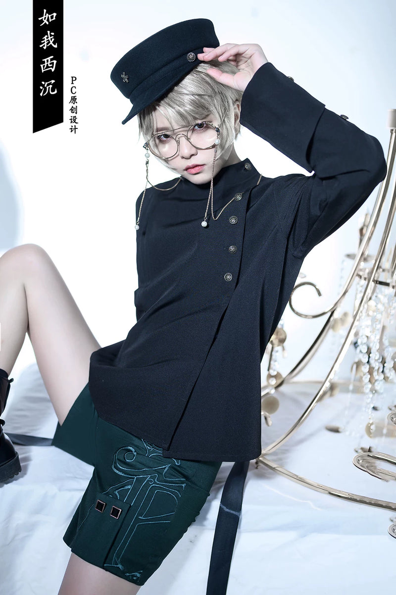Princess Chronicles - As I Sink West - Long-Sleeve Black Ouji Shirt - product photograph 2