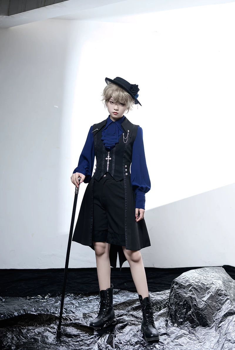 Princess Chronicles - Black and Blue - Jacquard Ouji Shorts - styled outfit photograph 3