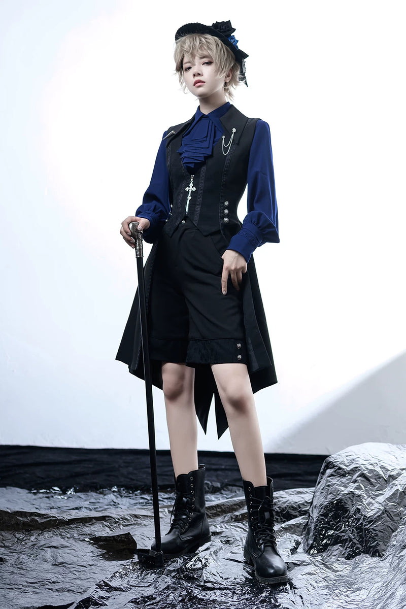 Princess Chronicles - Black and Blue - Jacquard Ouji Shorts - styled outfit photograph 5