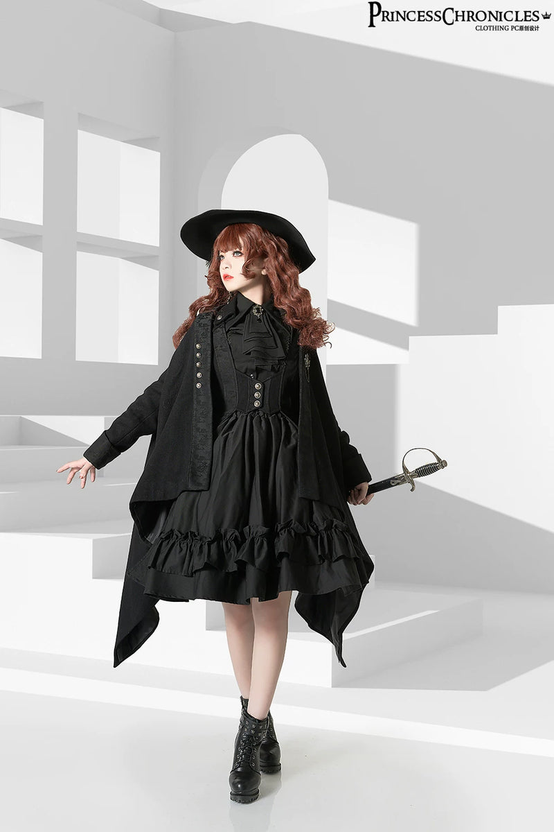 Princess Chronicles - Black and Blue - Mutton-Sleeve Ouji Shirt & Jabot - styled outfit photograph 4