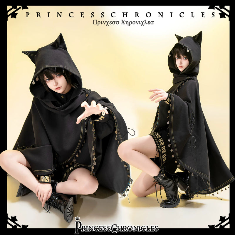 Princess Chronicles - Black Cat - Cat-Ear Hooded Ouji Cape - styled outfit photograph 4