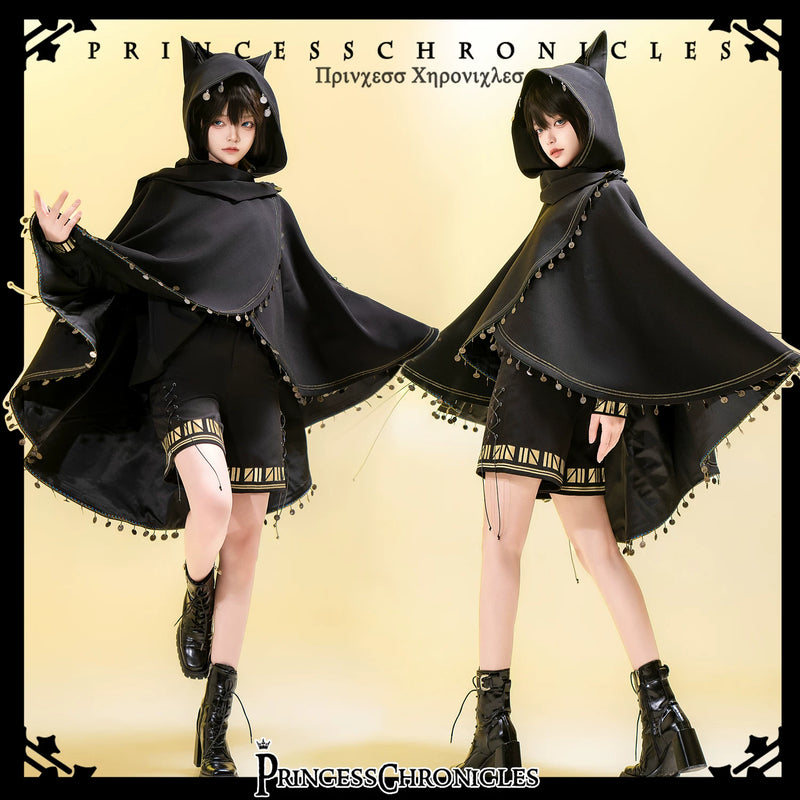 Princess Chronicles - Black Cat - Cat-Ear Hooded Ouji Cape - styled outfit photograph 5