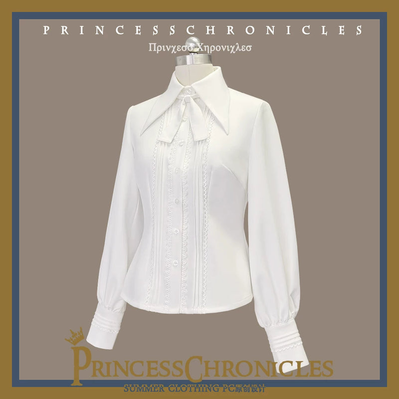 Princess Chronicles - Black Dragon - Multicolour Long-Sleeve Ouji Shirt - White Shirt - Men Ready Stock original product photograph