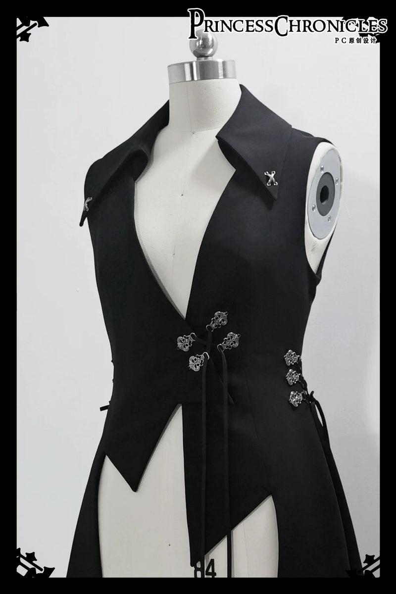 Princess Chronicles - Crimson Ash Zero 2.0 - Fitted Gothic Ouji Long Vest - product photograph 4