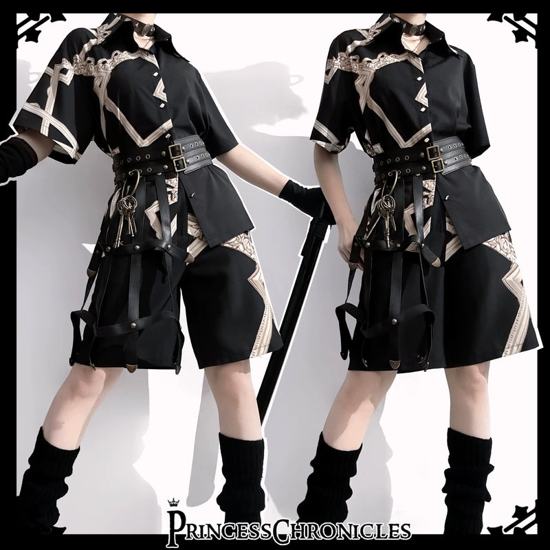 Princess Chronicles - Dream Void Mirror - Printed Ouji Shirt & Shorts - styled outfit photograph 3