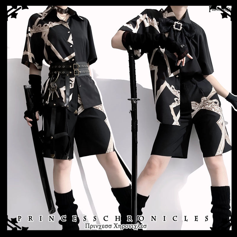 Princess Chronicles - Dream Void Mirror - Printed Ouji Shirt & Shorts - styled outfit photograph 4