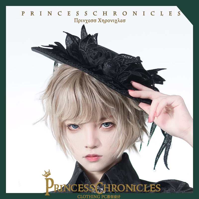Princess Chronicles - Floating Phantom 2.0 - Handmade Gothic Flat Hat - product photograph 2