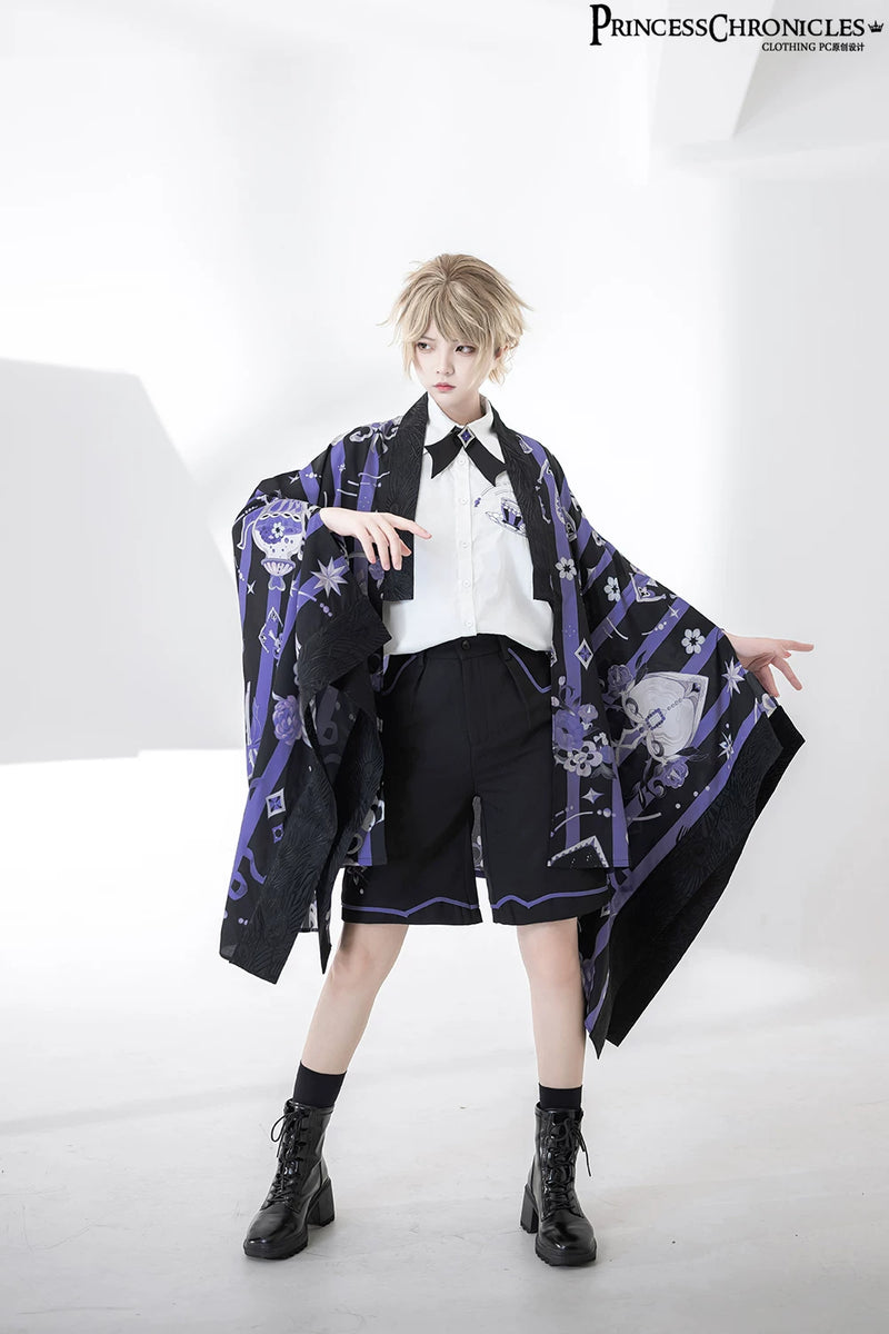 Princess Chronicles - Floral Intoxication - Lavender - Embroidered Short-Sleeve White Shirt - styled outfit photograph 4