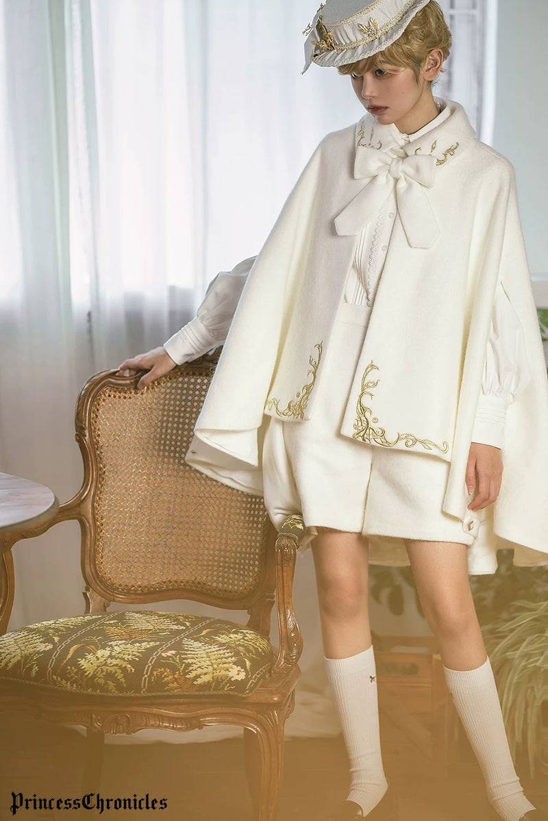 Princess Chronicles - Inferno Poem - Embroidered High-Low Ouji Cape - White Cape original product photograph