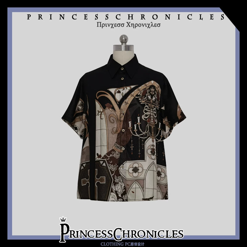 Princess Chronicles - Night Instructions - Printed Short-Sleeve Ouji Shirt - product photograph 5