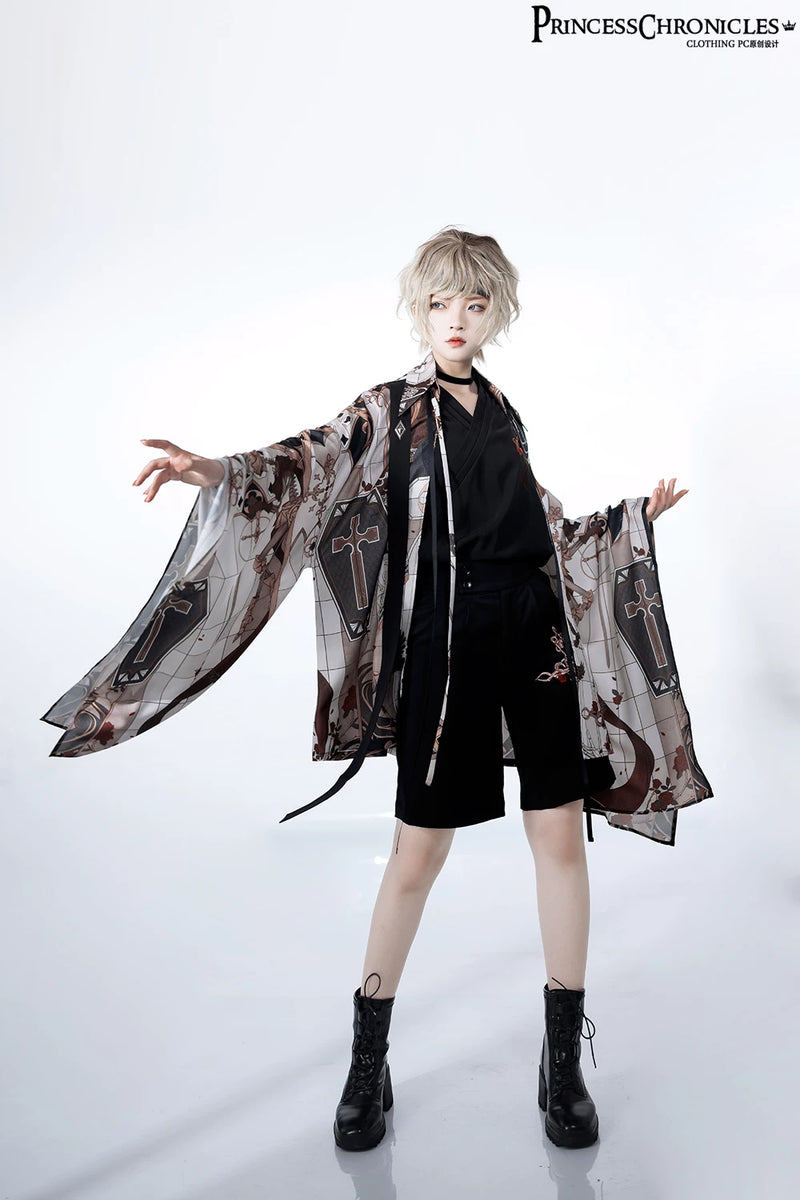 Princess Chronicles - Night Instructions - Printed Summer Haori - styled outfit photograph 2