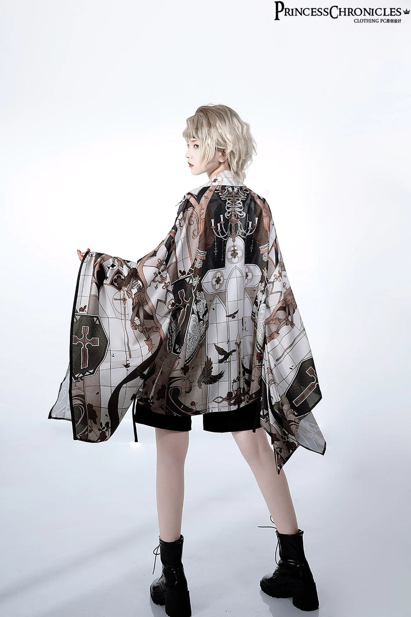 Princess Chronicles - Night Instructions - Printed Summer Haori - styled outfit photograph 3
