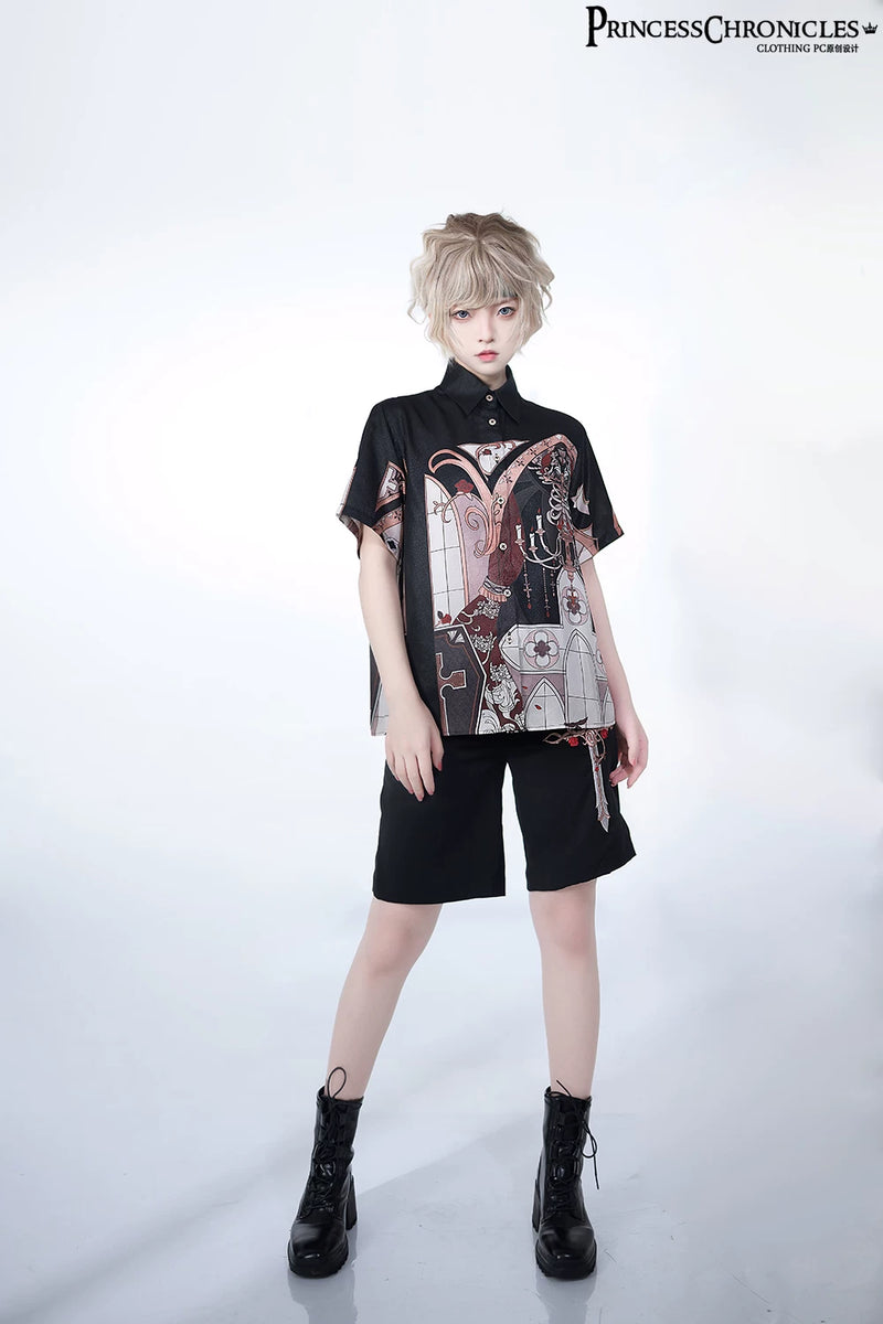Princess Chronicles - Night Instructions - Rose & Thorn Embroidered Shorts - styled outfit photograph 3