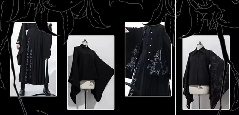 Princess Chronicles - Pomegranate Note - Wide-Sleeve Chinese-Inspired Blouse - product photograph 6