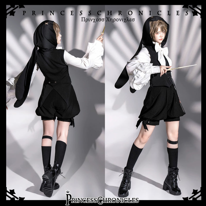 Princess Chronicles - Rabbit Feather - Phantom Black - Ouji Vest, Cape & Shorts - styled outfit photograph 3