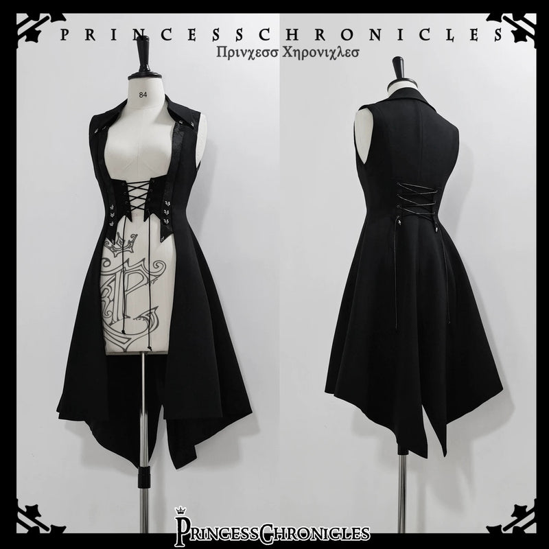 Princess Chronicles - Red and Black 4.0 - Gothic Ouji Long Vest & Shirt - product photograph 4