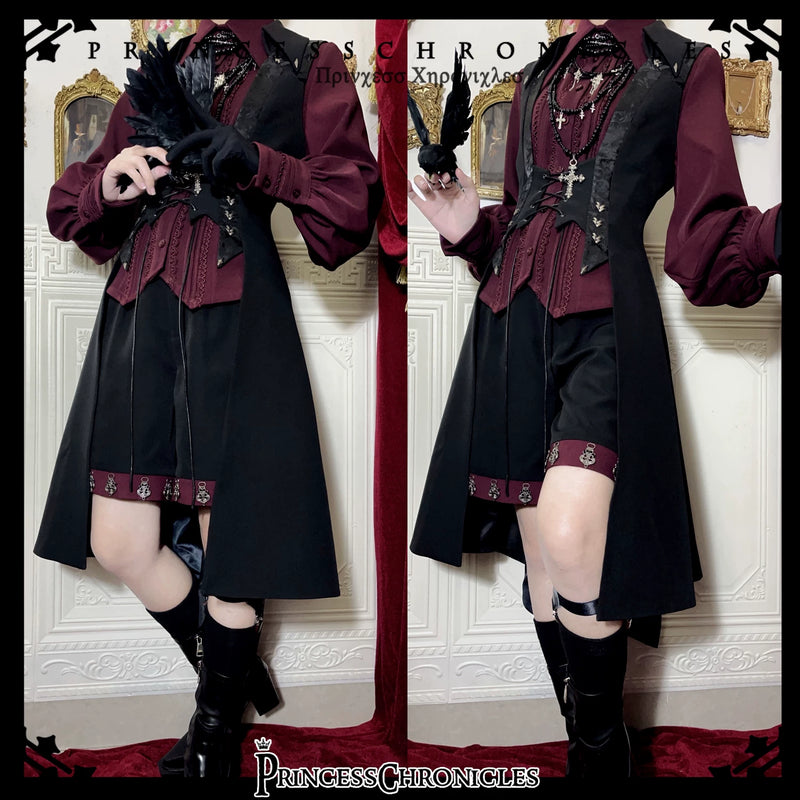 Princess Chronicles - Red and Black 4.0 - Layered Gothic Cross Necklace - product photograph 4