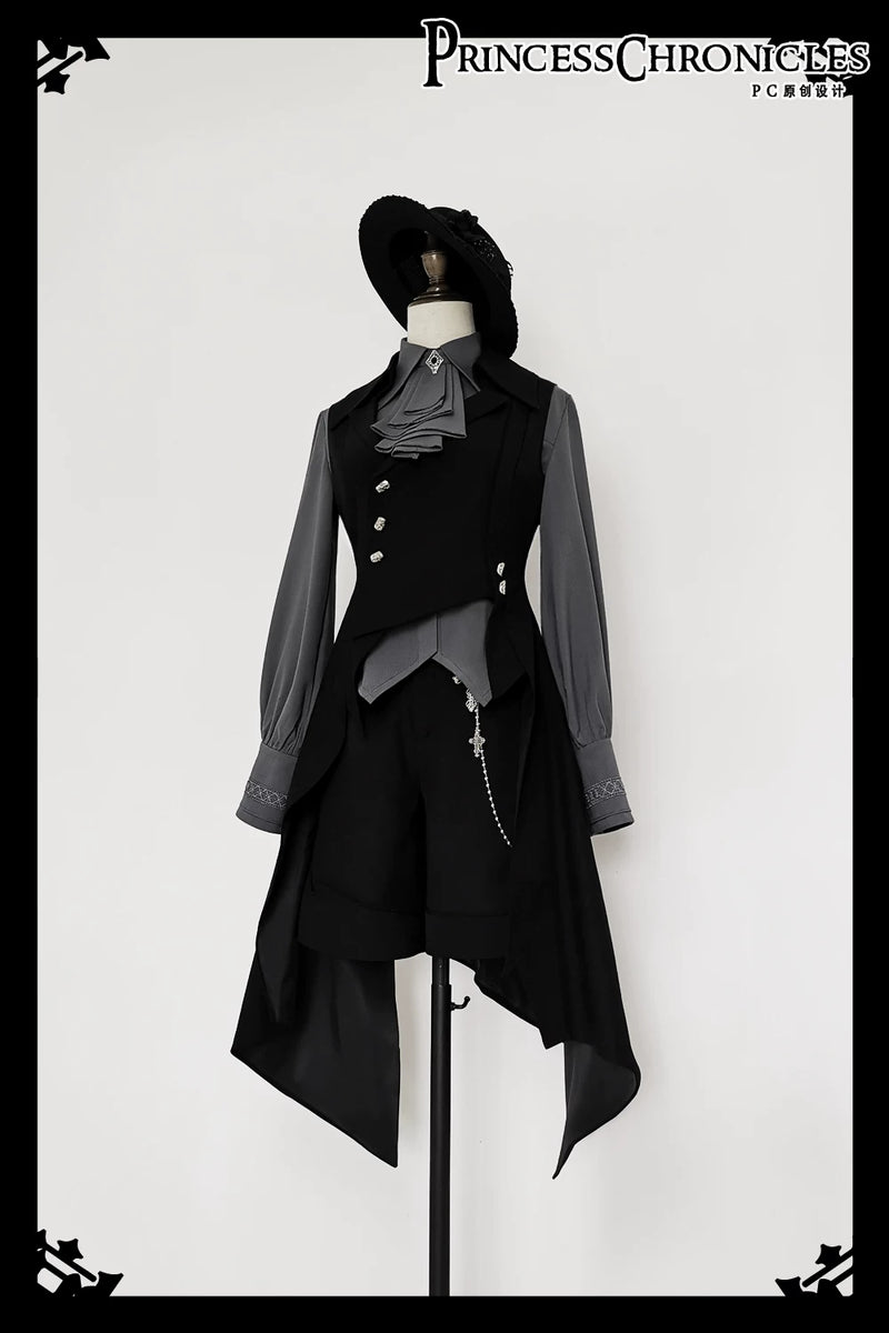 Princess Chronicles - Red Shadow - Asymmetric Gothic Ouji Long Vest - product photograph 4