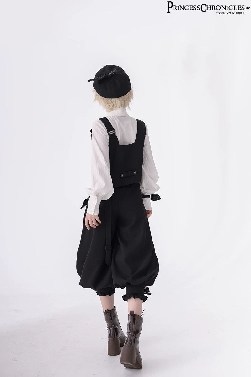 Princess Chronicles - Secret Morning News - Dark - Ouji Vest, Shirt & Cropped Trousers - styled outfit photograph 3