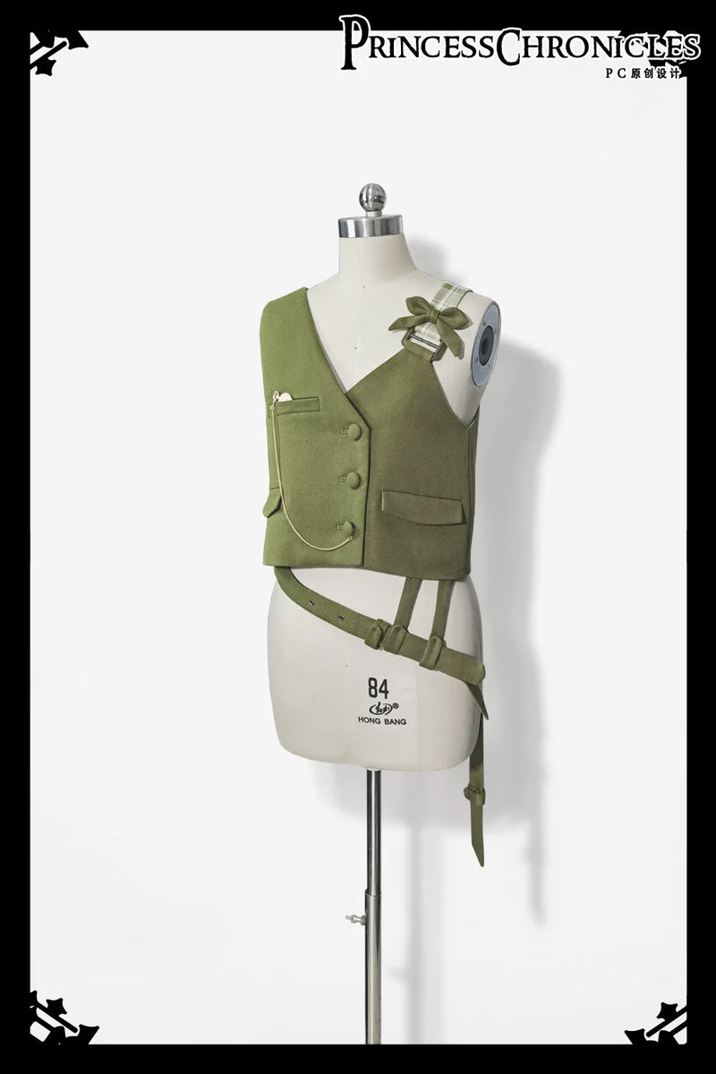 Princess Chronicles - Secret Morning Paper - Matcha - Ouji Vest, Shirt & Cropped Trousers - product photograph 7