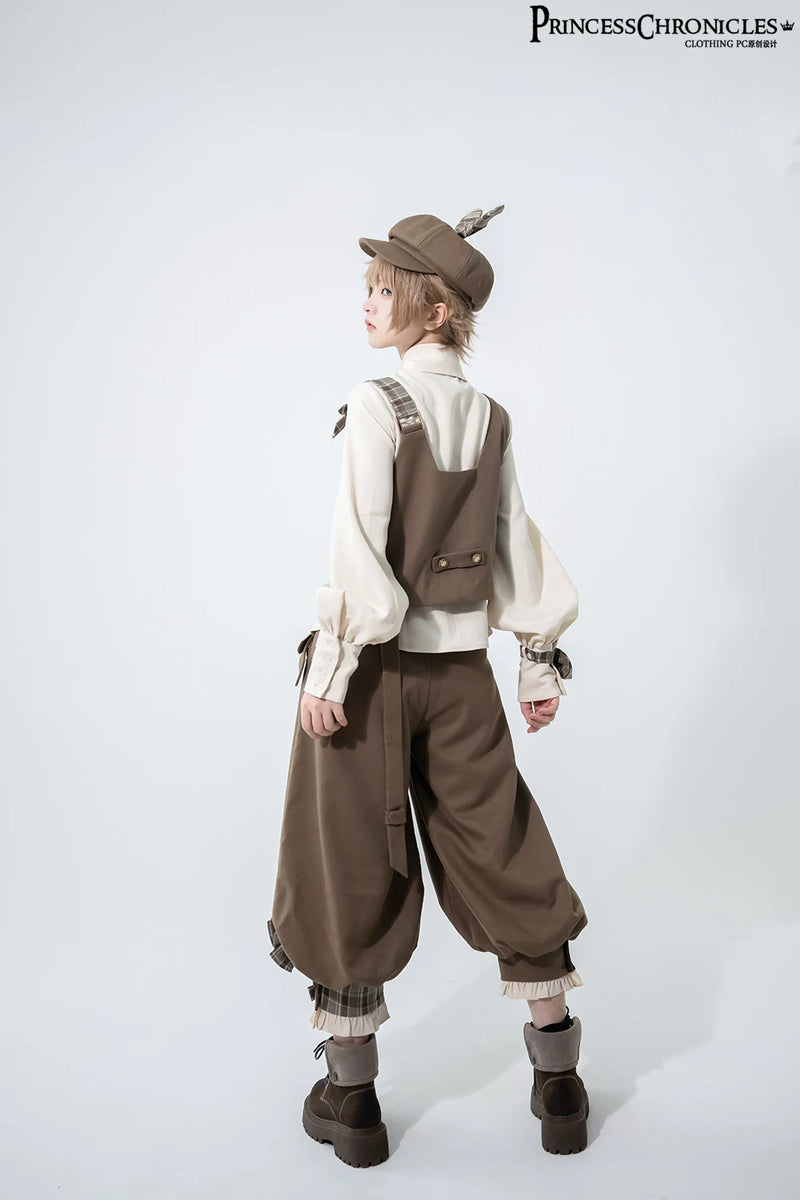 Princess Chronicles - Secret Morning Post - Coffee - Ouji Vest, Shirt & Cropped Trousers - styled outfit photograph 4