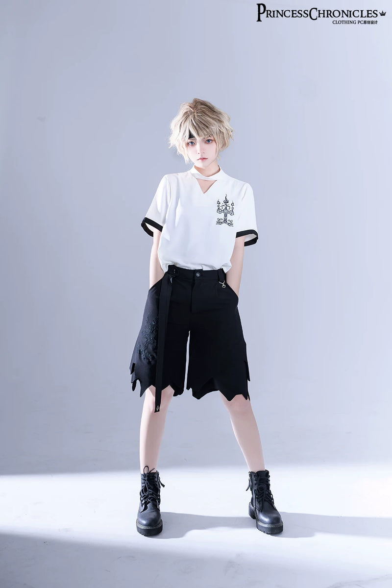 Princess Chronicles - Shadow Story - Embroidered Summer Ouji Top - styled outfit photograph 3