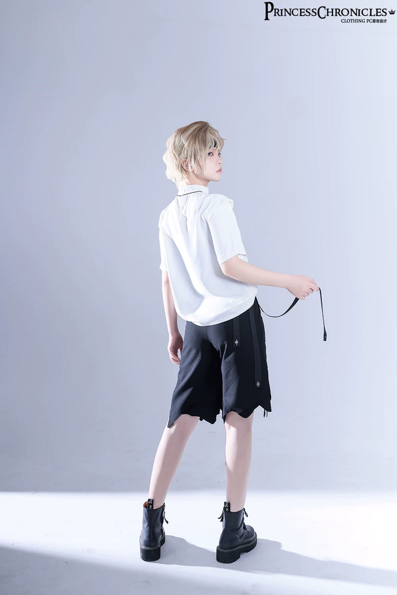 Princess Chronicles - Shadow Story - White Embroidered Short-Sleeve Shirt - styled outfit photograph 4