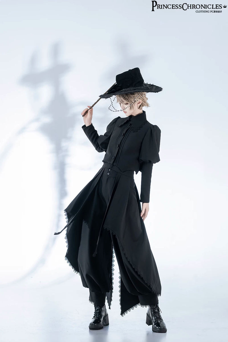 Princess Chronicles - Sorcerer's Law - Black Gothic Coat & Trousers - styled outfit photograph 3