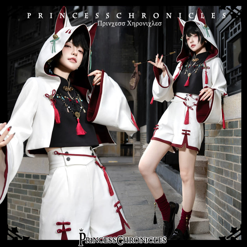 Princess Chronicles - White Fox - Chinese-Inspired Necklace - styled outfit photograph 3