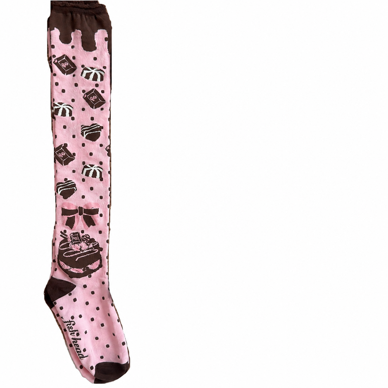 Qiaoqiao Cake socks — Berry over-knee